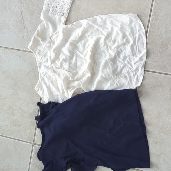 Girls size 8 Gap navy blue and old navy size 8 cream top - Picture 8 of 8